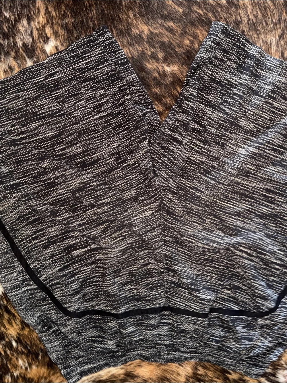 Men's Black & Gray Knit Shorts